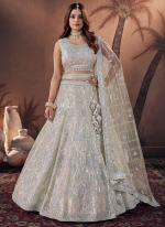 Premium Net Off White Wedding Wear Hand Work Lehenga Choli